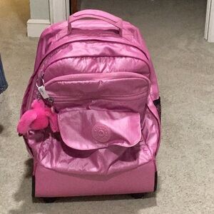 LIKE NEWW!! Kipling pink carry on backpack!
